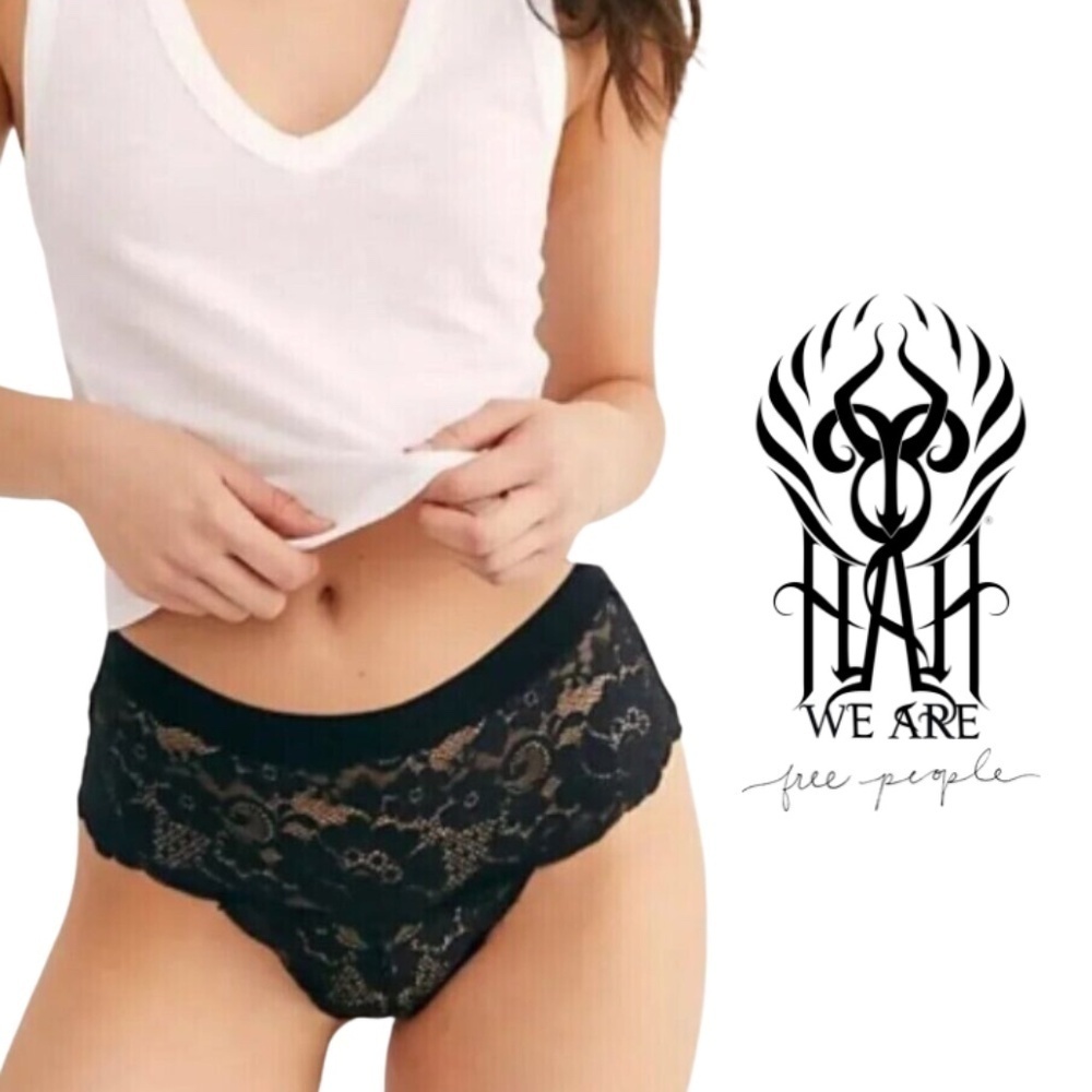 We are HAH NWT Free People Spin Me Panty - Noir - XS
